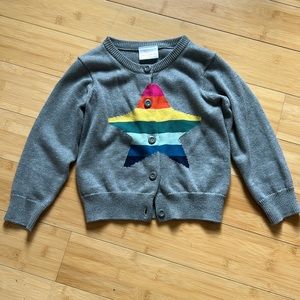 Hanna Anderson Girls Star Cardigan 4T